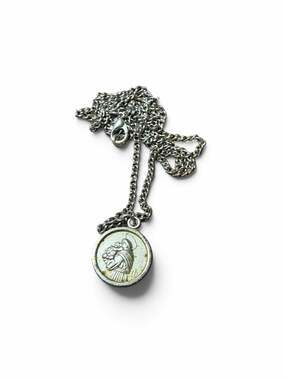 Vintage Saint Anthony of Padua Medal Pendant Necklace Religious Christian